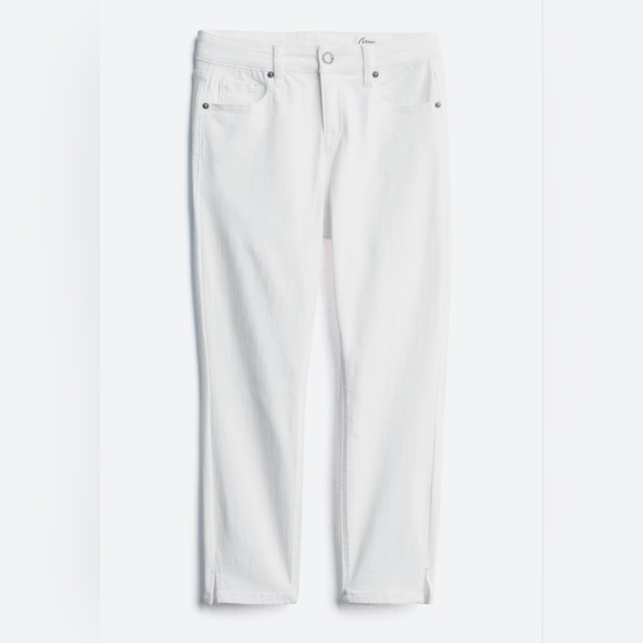 cosmic blue love Denim - Cropped White Ankle Jeans — Sleek Slim Fit
